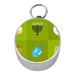 colorblock green hanukkah Silver Compass (Mini)