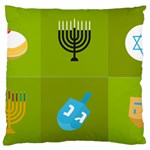 colorblock green hanukkah Large Flano Cushion Case (One Side)