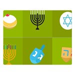 colorblock green hanukkah Double Sided Flano Blanket (Large)