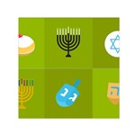 colorblock green hanukkah Small Satin Scarf (Square)