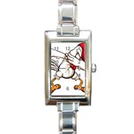 Dabbing Chicken Rectangle Italian Charm Watch