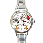 Dabbing Chicken Round Italian Charm Watch