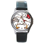 Dabbing Chicken Round Metal Watch