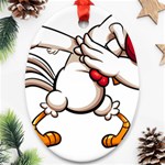 Dabbing Chicken Ornament (Oval)