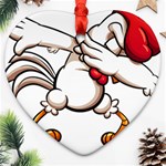 Dabbing Chicken Ornament (Heart)