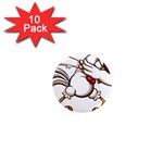 Dabbing Chicken 1  Mini Magnet (10 pack) 