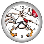 Dabbing Chicken Wall Clock (Silver)