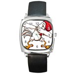 Dabbing Chicken Square Metal Watch