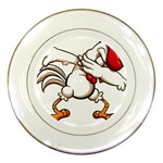 Dabbing Chicken Porcelain Plate