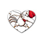 Dabbing Chicken Rubber Heart Coaster (4 pack)