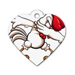 Dabbing Chicken Dog Tag Heart (One Side)