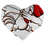 Dabbing Chicken Large 19  Premium Heart Shape Cushion