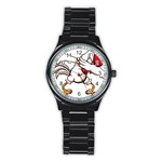 Dabbing Chicken Stainless Steel Round Watch