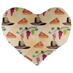 Thanksgiving Watercolor Large 19  Premium Heart Shape Cushion