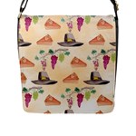 Thanksgiving Watercolor Flap Closure Messenger Bag (L)