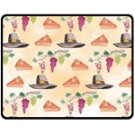 Thanksgiving Watercolor Double Sided Fleece Blanket (Medium)