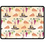 Thanksgiving Watercolor Double Sided Fleece Blanket (Large)