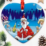 drunk Santa ugly xmas Ornament (Heart)