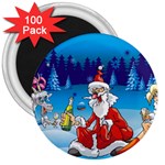 drunk Santa ugly xmas 3  Magnet (100 pack)