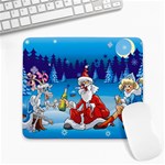 drunk Santa ugly xmas Large Mousepad