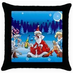 drunk Santa ugly xmas Throw Pillow Case (Black)