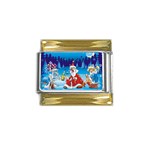 drunk Santa ugly xmas Gold Trim Italian Charm (9mm)