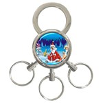 drunk Santa ugly xmas 3-Ring Key Chain