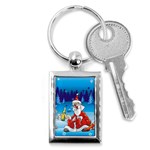 drunk Santa ugly xmas Key Chain (Rectangle)