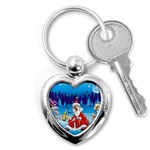 drunk Santa ugly xmas Key Chain (Heart)