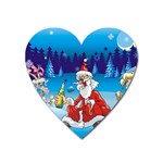 drunk Santa ugly xmas Magnet (Heart)