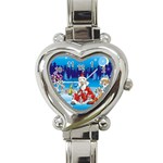 drunk Santa ugly xmas Heart Italian Charm Watch