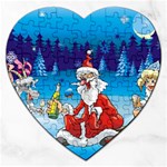 drunk Santa ugly xmas Jigsaw Puzzle (Heart)