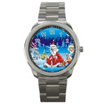 drunk Santa ugly xmas Sport Metal Watch