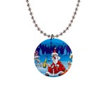 drunk Santa ugly xmas 1  Button Necklace