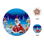 drunk Santa ugly xmas Playing Cards (Round)