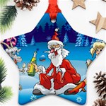 drunk Santa ugly xmas Star Ornament (Two Sides)