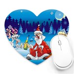 drunk Santa ugly xmas Heart Mousepad