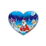 drunk Santa ugly xmas Rubber Coaster (Heart)