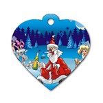 drunk Santa ugly xmas Dog Tag Heart (One Side)