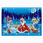 drunk Santa ugly xmas Large Glasses Cloth