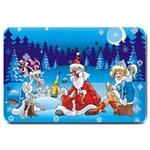 drunk Santa ugly xmas Large Doormat