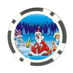 drunk Santa ugly xmas Poker Chip Card Guard