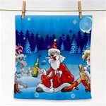 drunk Santa ugly xmas Face Towel