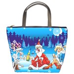 drunk Santa ugly xmas Bucket Bag