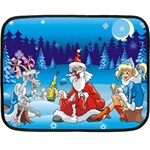 drunk Santa ugly xmas Fleece Blanket (Mini)