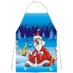 drunk Santa ugly xmas Full Print Apron