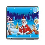 drunk Santa ugly xmas Memory Card Reader (Square 5 Slot)