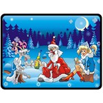 drunk Santa ugly xmas Fleece Blanket (Large)