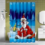 drunk Santa ugly xmas Shower Curtain 48  x 72  (Small)