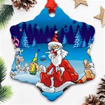 drunk Santa ugly xmas Ornament (Snowflake)